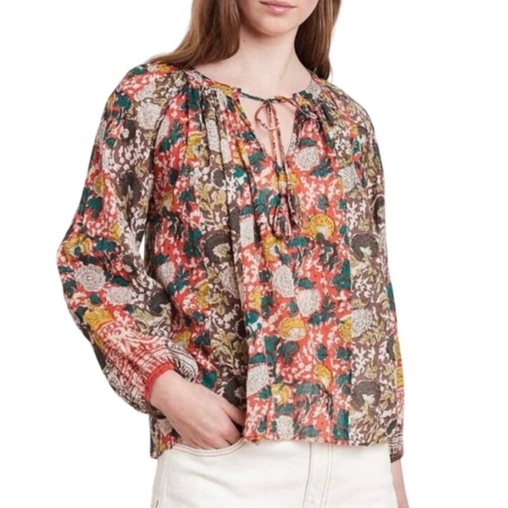 VELVET BY GRAHAM & SPENCER Paz Floral Top Size XS New with Tag MSRP $210
